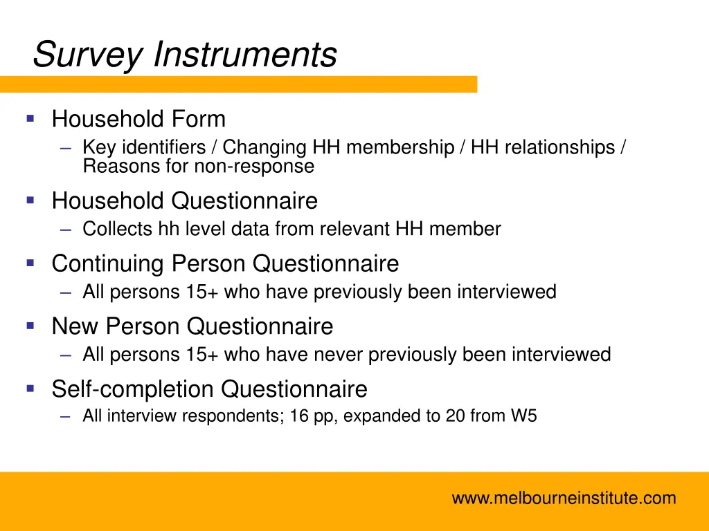 survey instruments