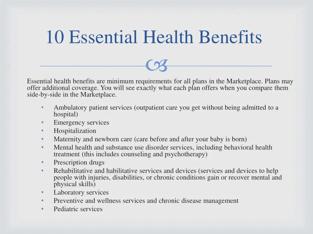 10 essential health benefits