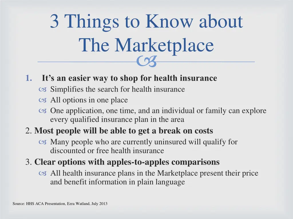 3 things to know about the marketplace