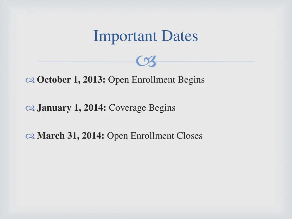 important dates