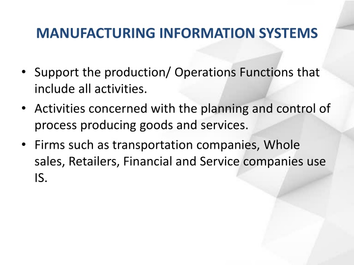 manufacturing information systems
