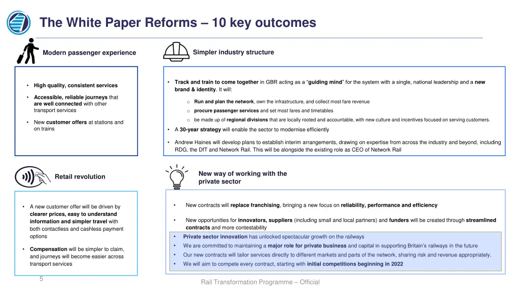 the white paper reforms 10 key outcomes
