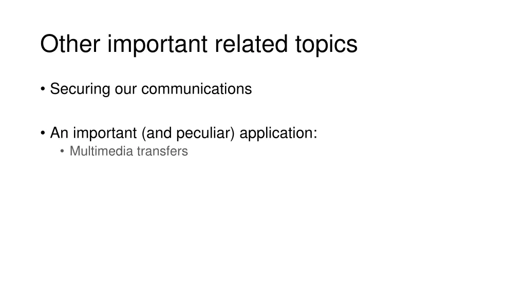other important related topics