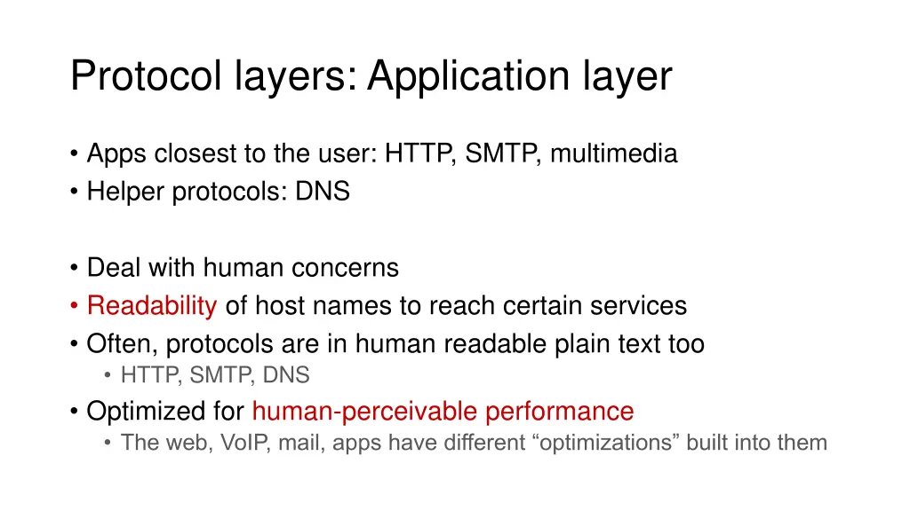 protocol layers application layer