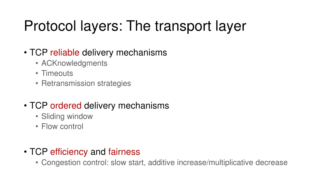 protocol layers the transport layer