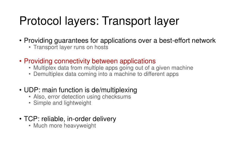 protocol layers transport layer