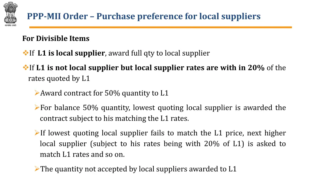 ppp mii order purchase preference for local