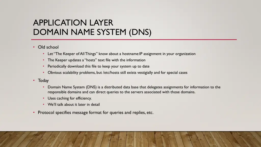 application layer domain name system dns