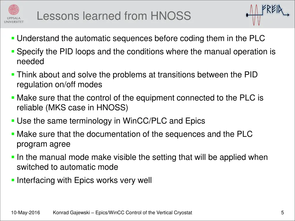 lessons learned from hnoss