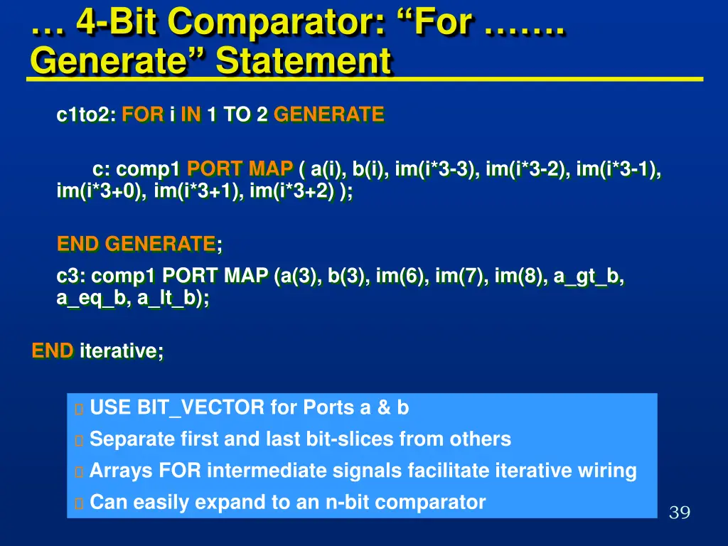 4 bit comparator for generate statement