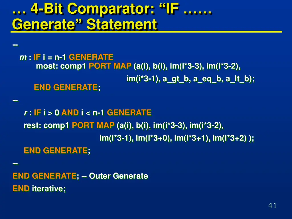 4 bit comparator if generate statement 1