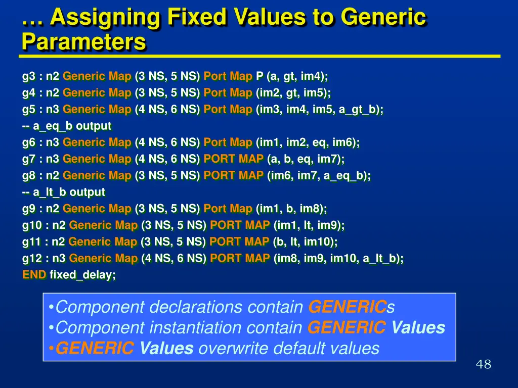 assigning fixed values to generic parameters 1
