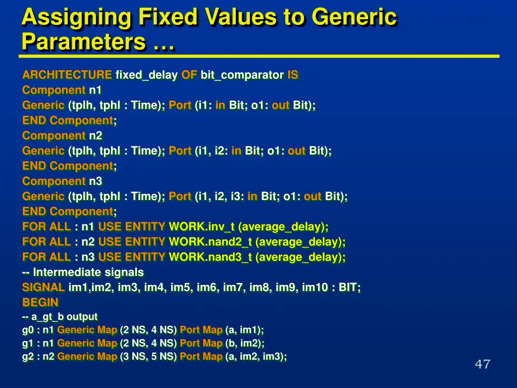 assigning fixed values to generic parameters
