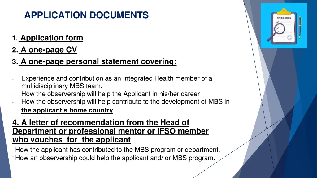 application documents