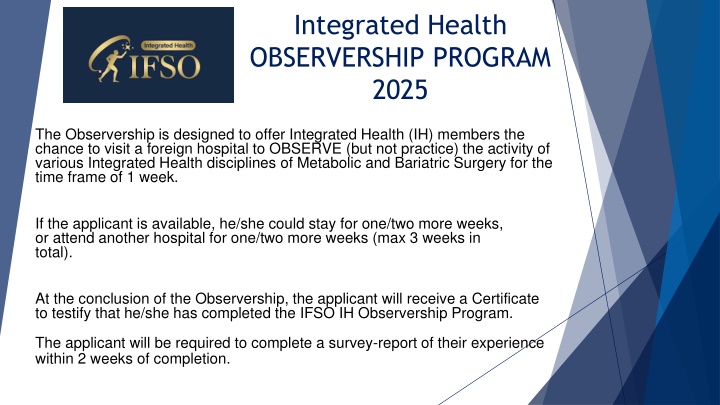 integrated health observership program 2025