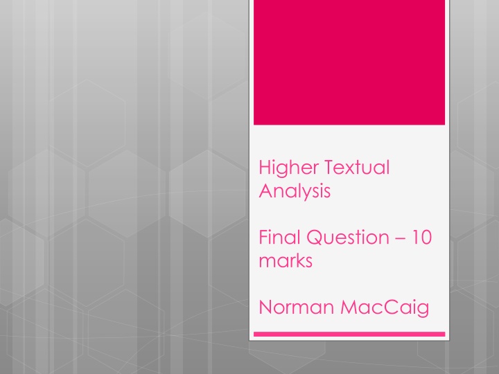 higher textual analysis