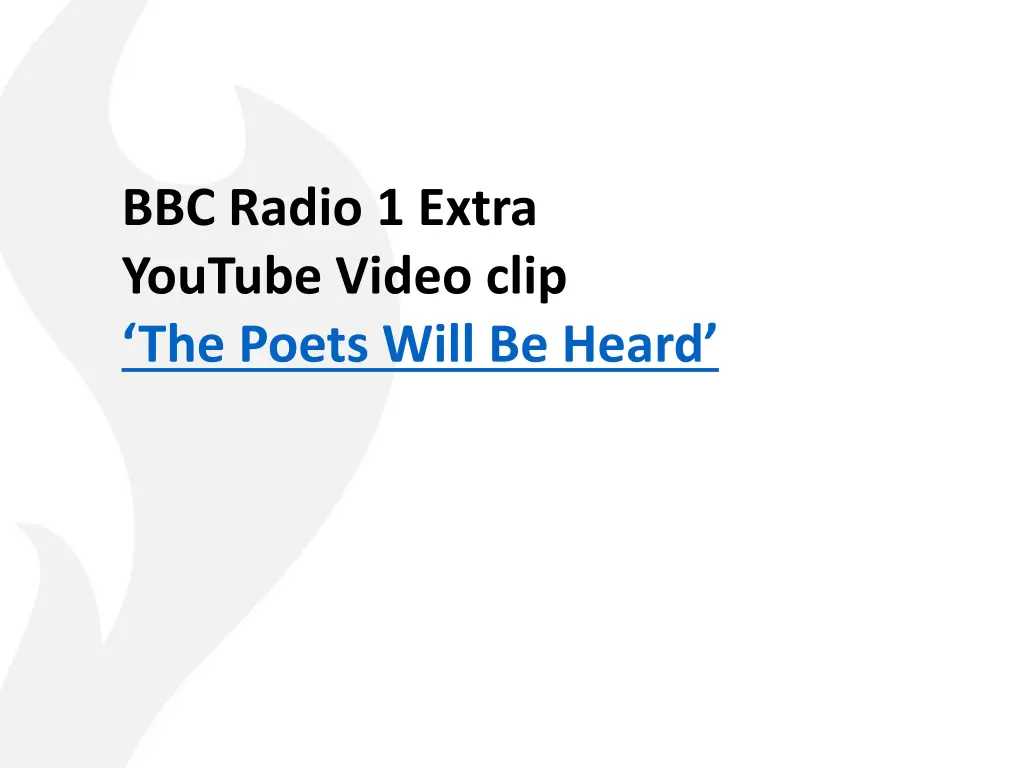 bbc radio 1 extra youtube video clip the poets