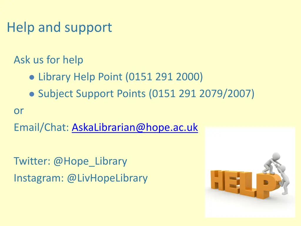 help and support