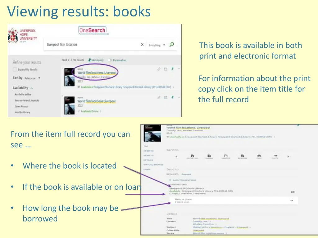 viewing results books