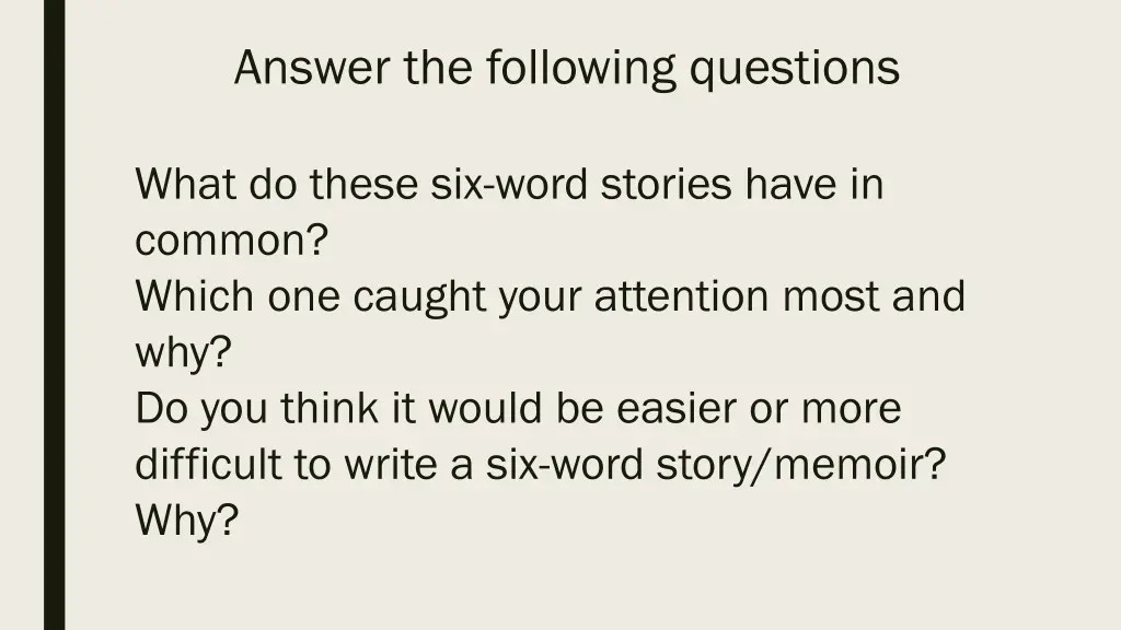 answer the following questions
