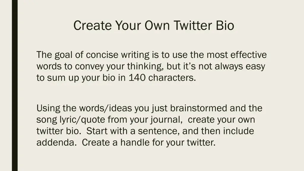 create your own twitter bio