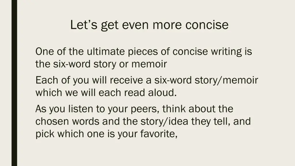 let s get even more concise