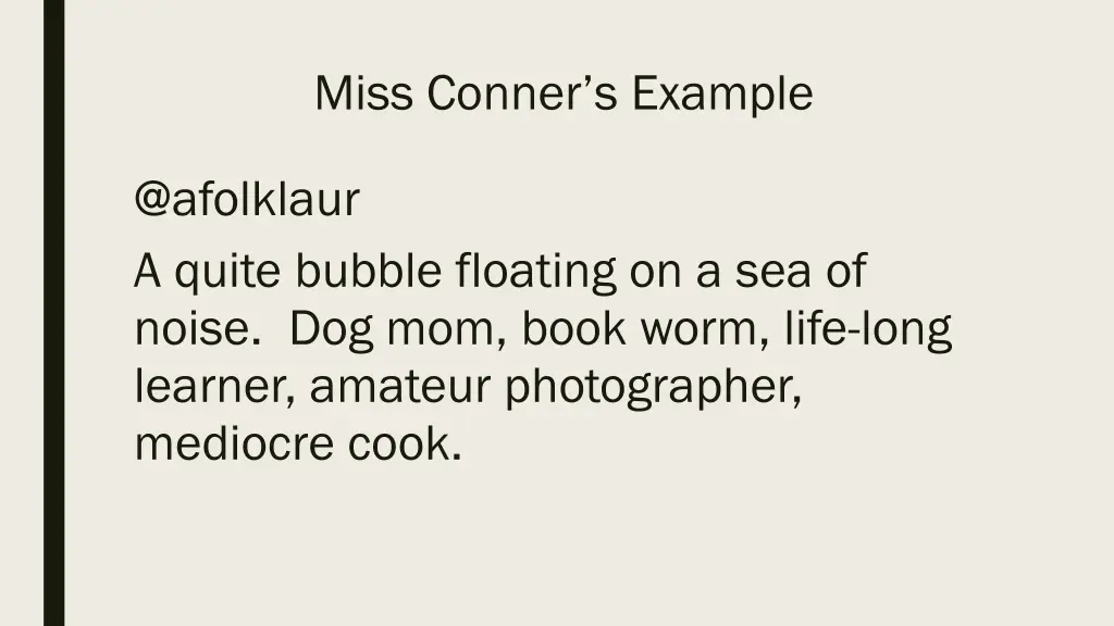 miss conner s example
