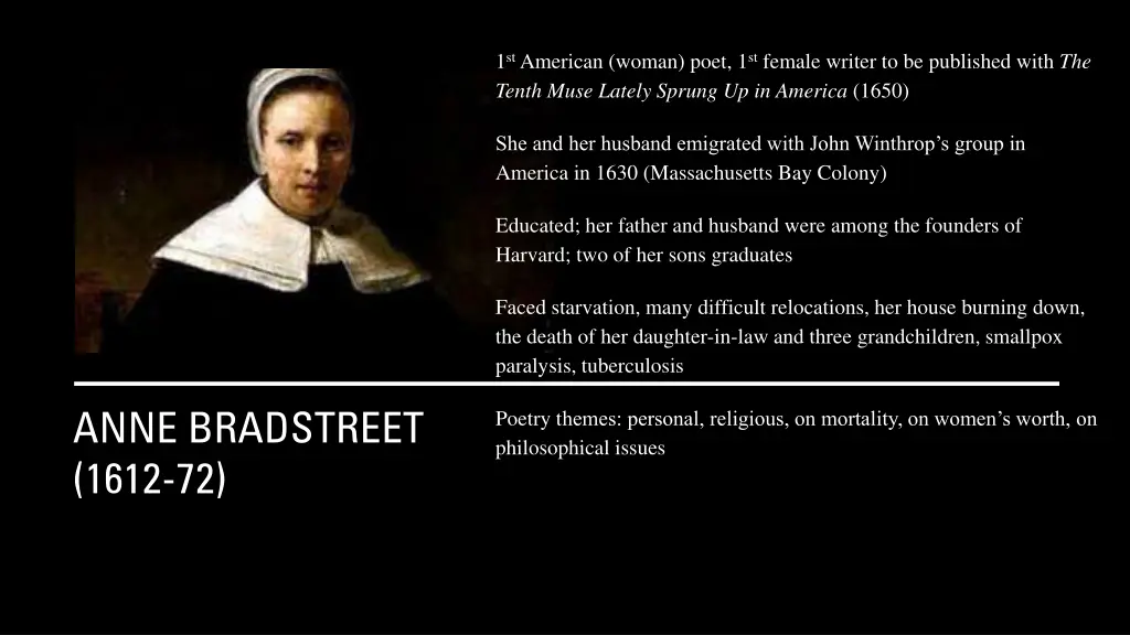 1 st american woman poet 1 st female writer