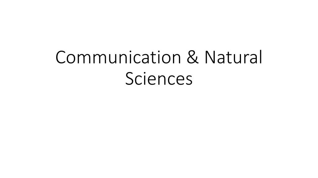 communication natural sciences
