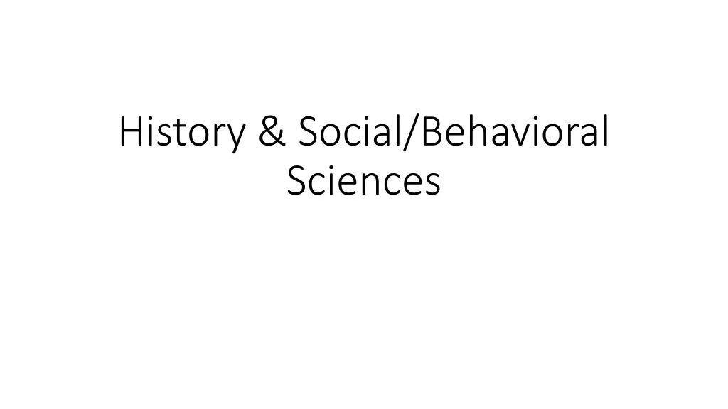 history social behavioral sciences