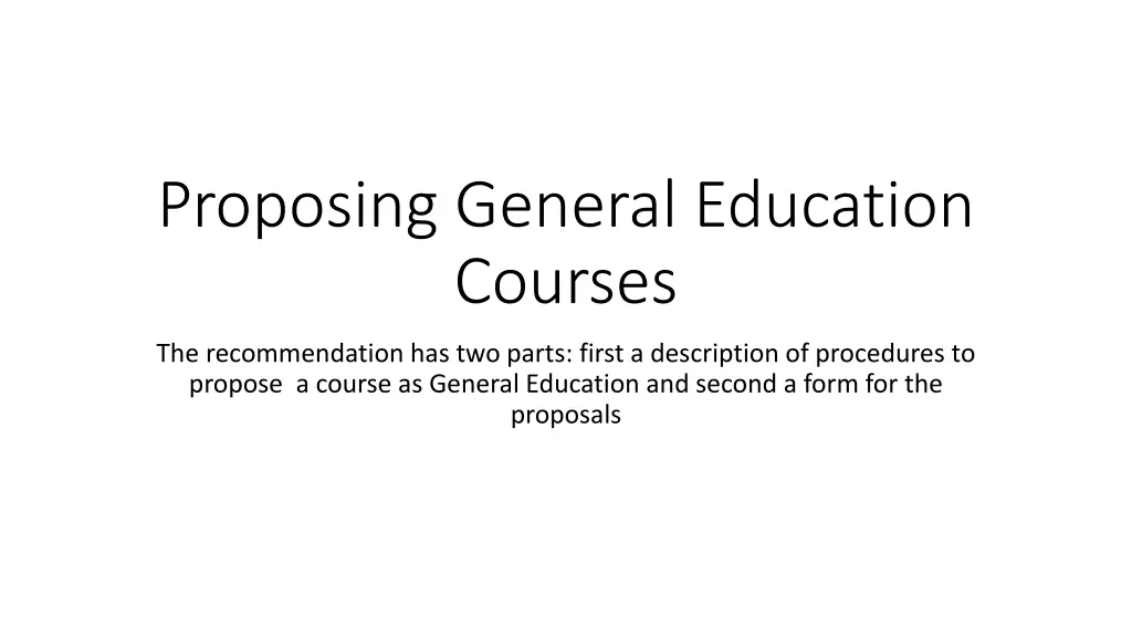 proposing general education courses