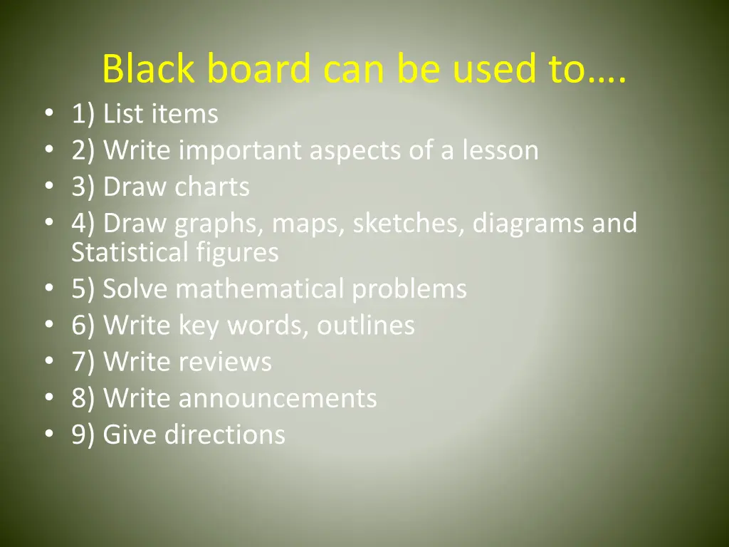 black board can be used to 1 list items 2 write