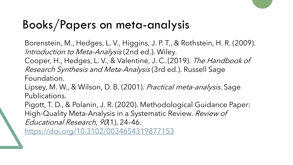 books papers on meta analysis