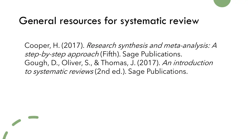 general resources for systematic review