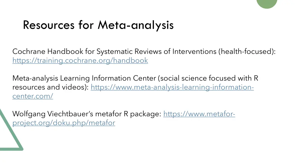 resources for meta analysis