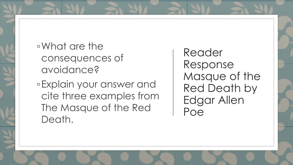 what are the consequences of avoidance explain