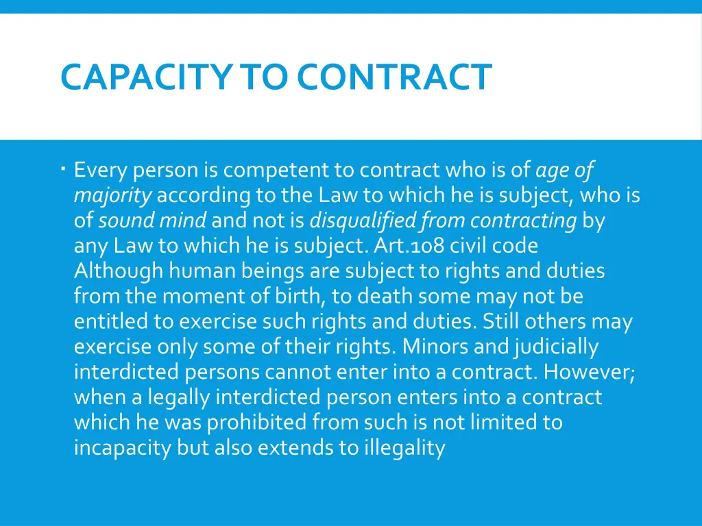 capacity to contract 1