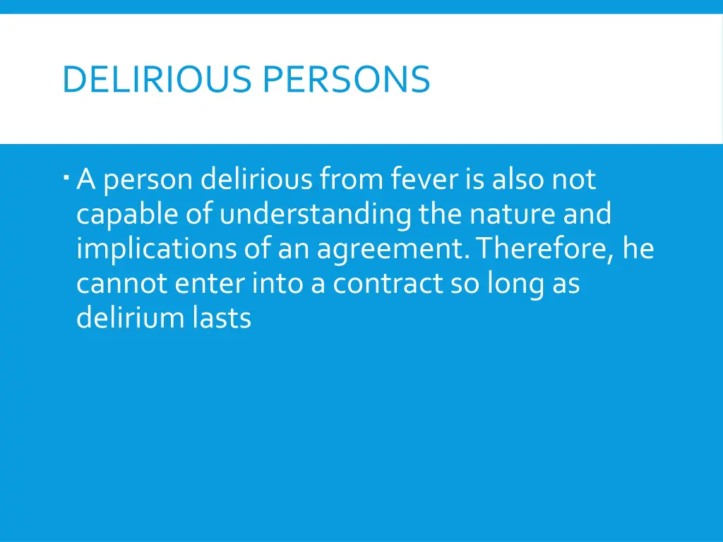 delirious persons