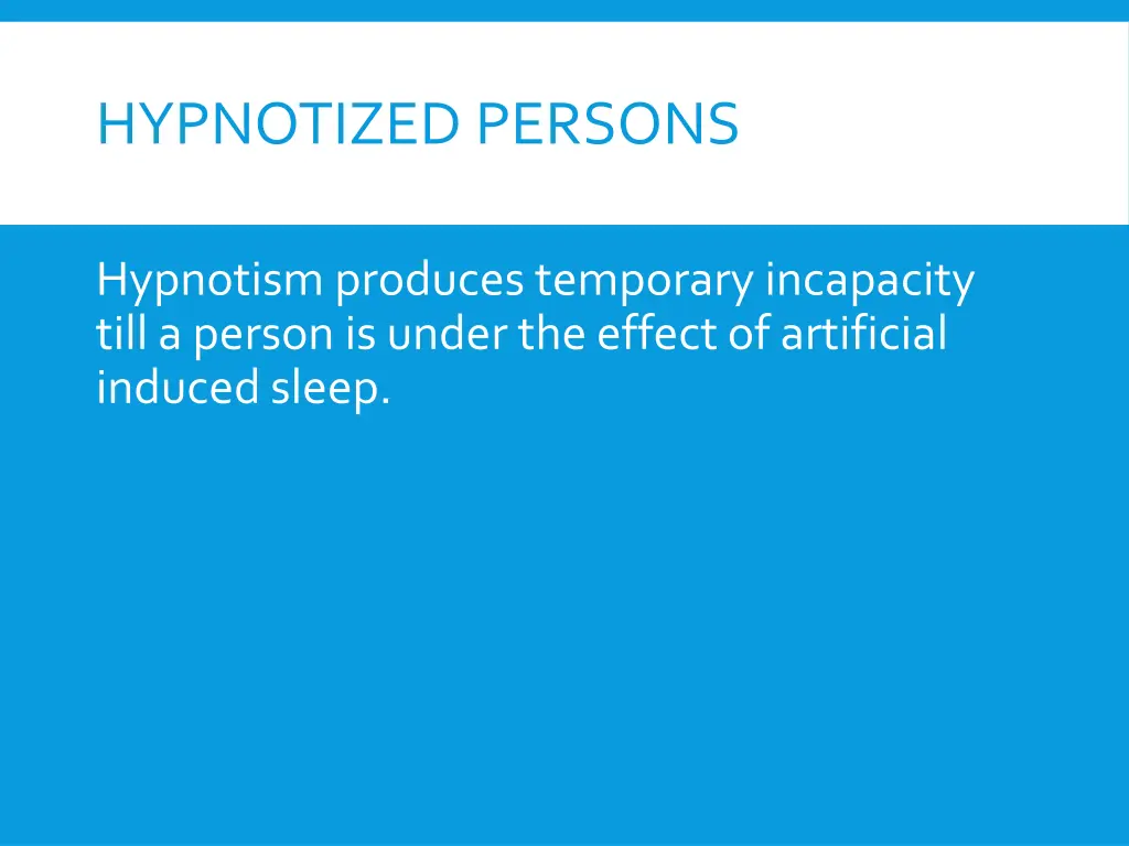 hypnotized persons