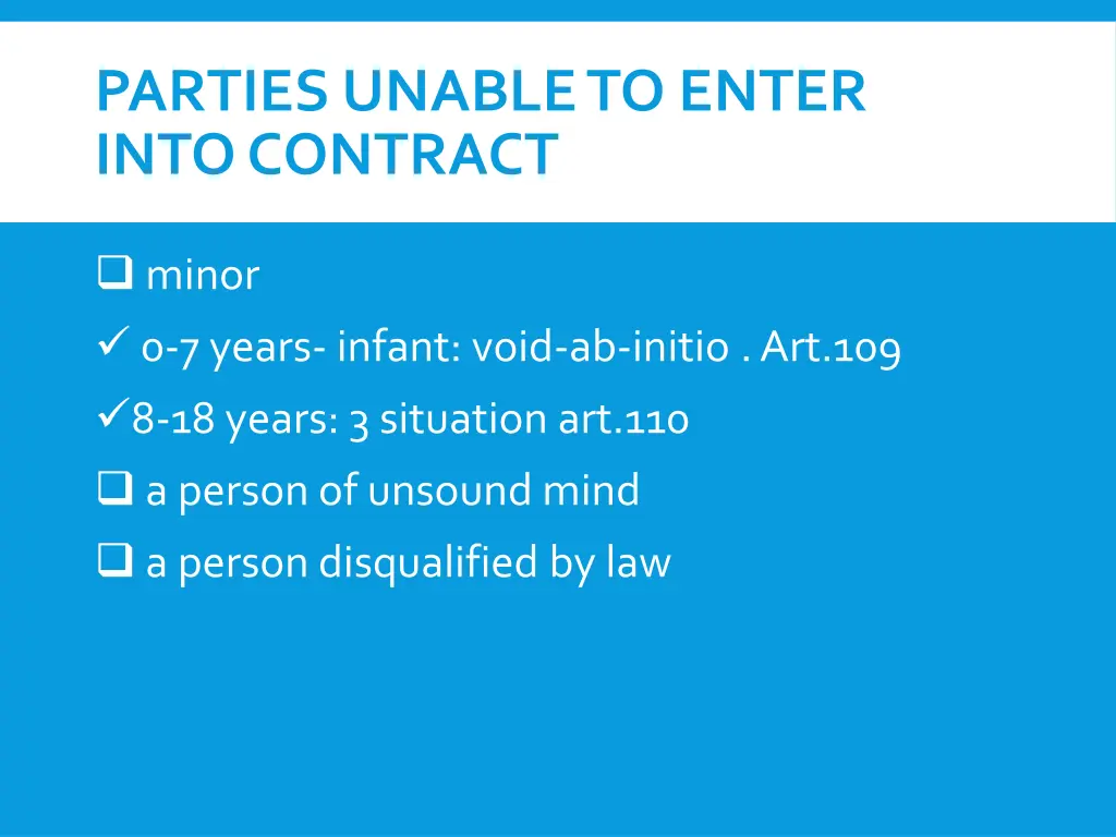 parties unable to enter into contract