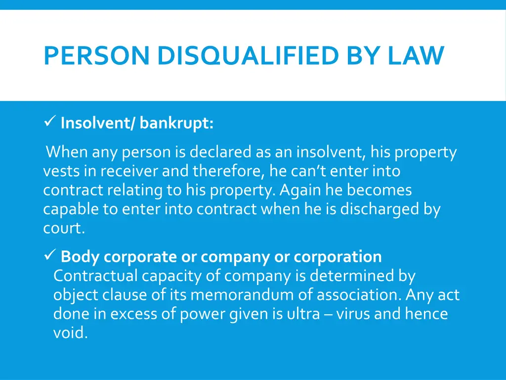 person disqualified by law