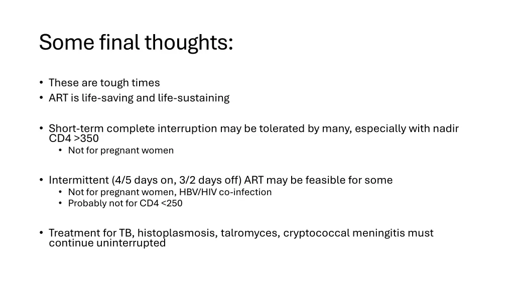 some final thoughts