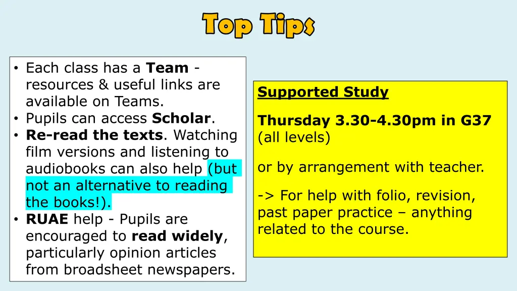 top tips
