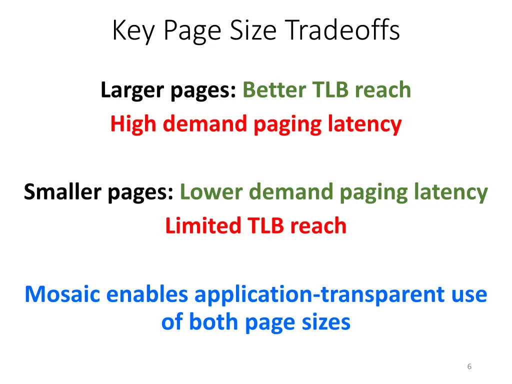 key page size tradeoffs 2