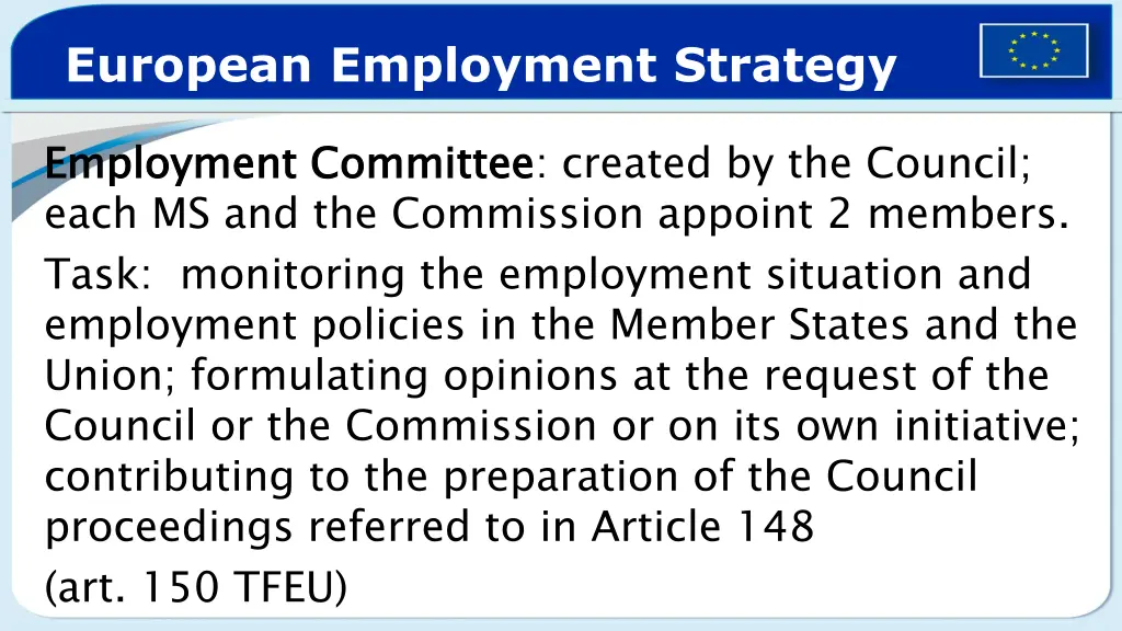 european employment strategy 1