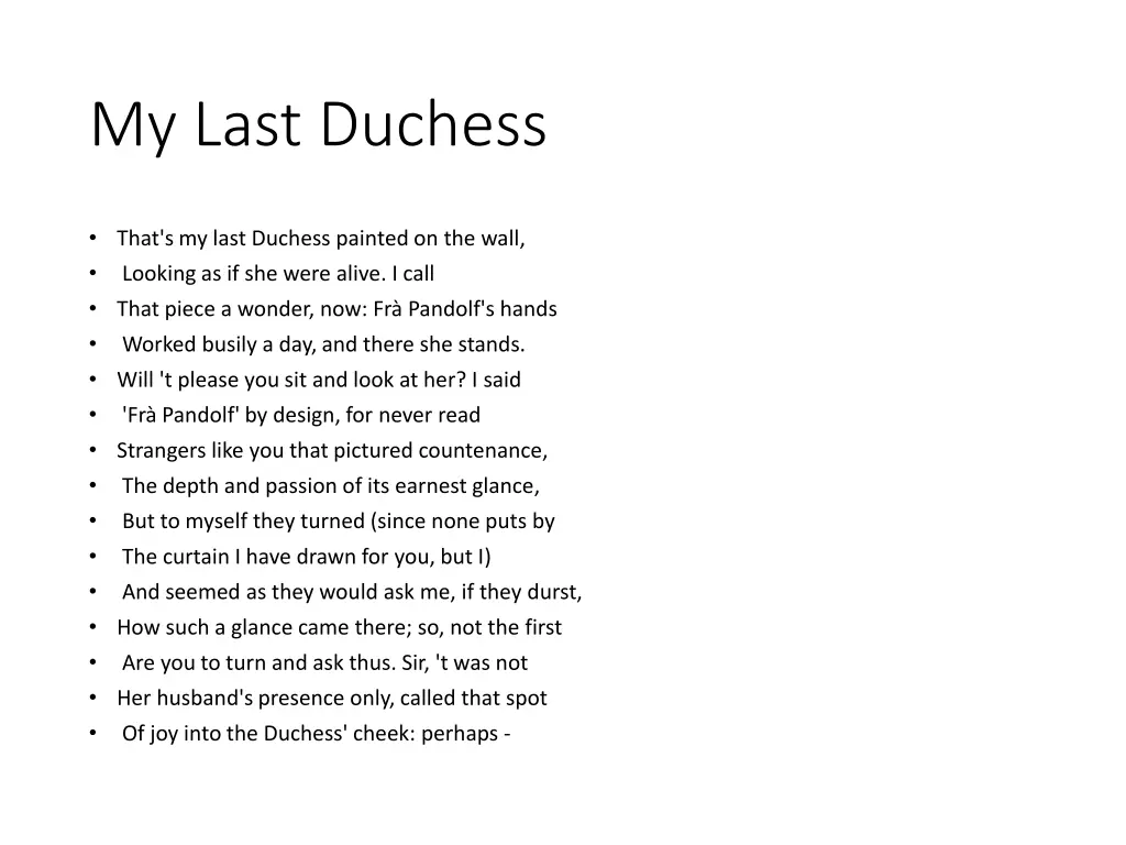 my last duchess