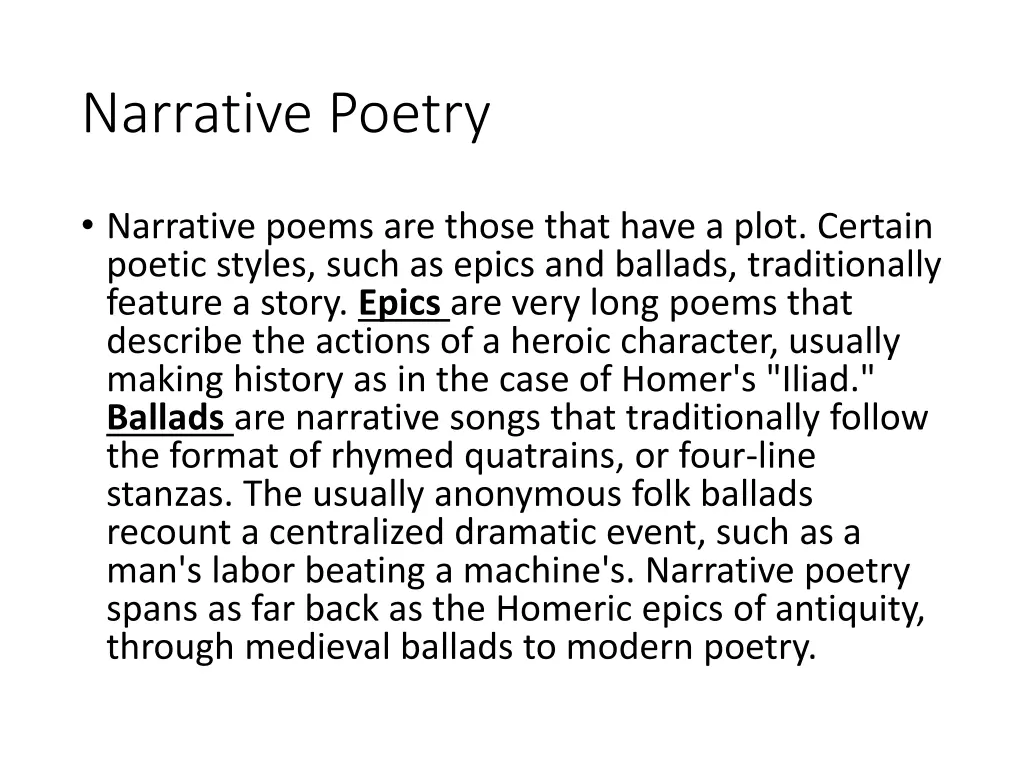 narrative poetry