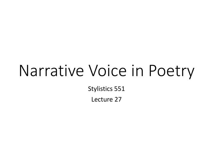 narrative voice in poetry