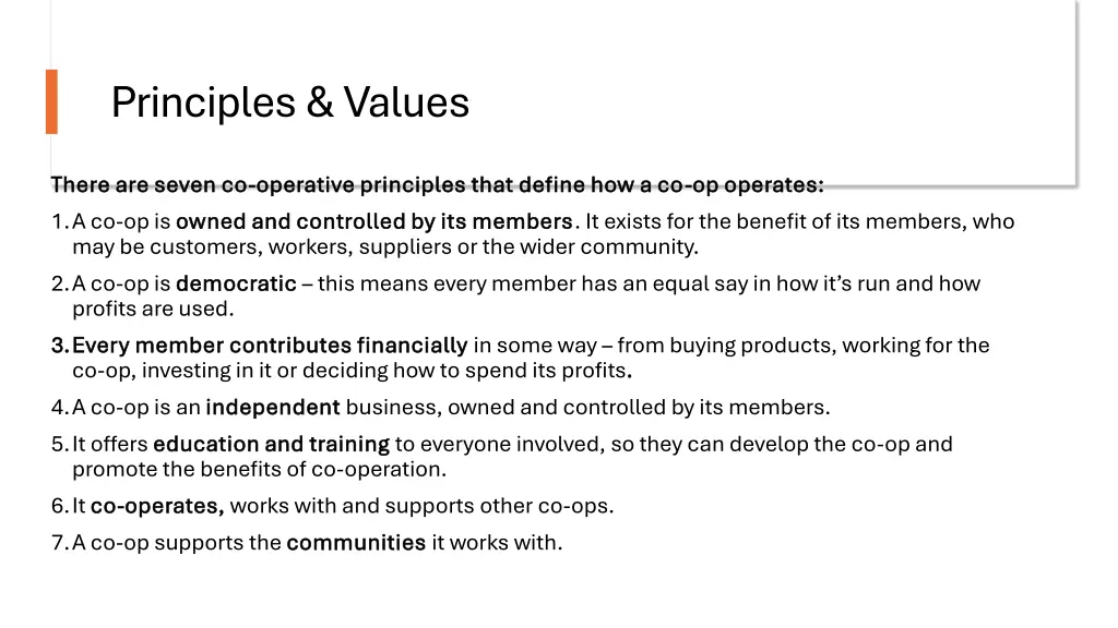 principles values