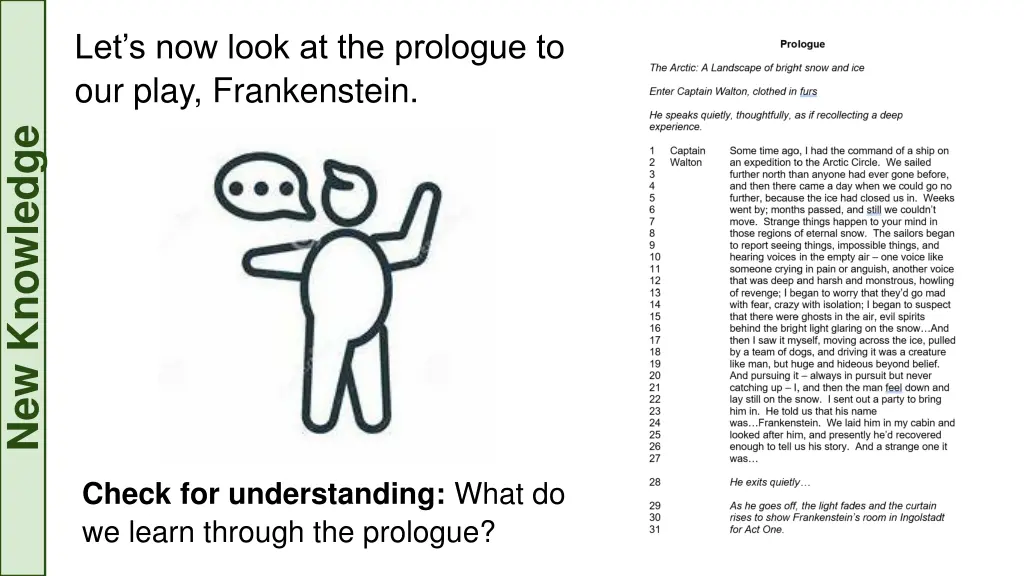 let s now look at the prologue to our play